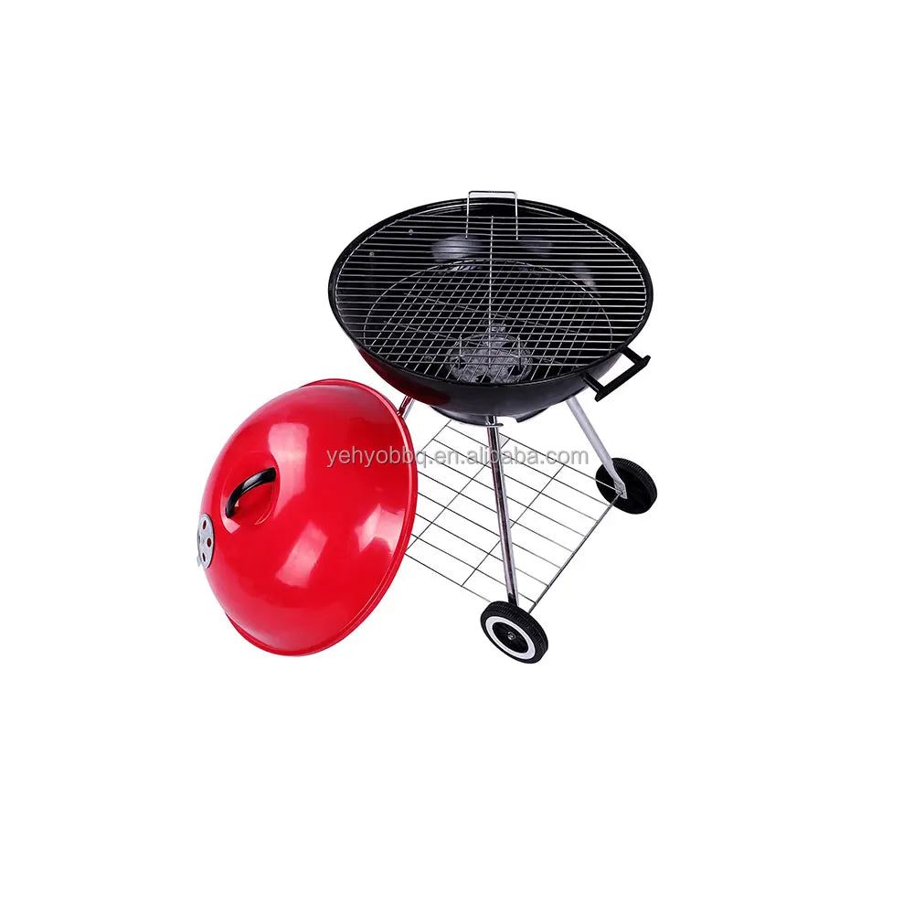 Best Selling 14 16 18 22 Inch Kettle Grill apple Shaped Charcoal Outdoor Barbecue Round with Cover Plate Trolley Wheels Move