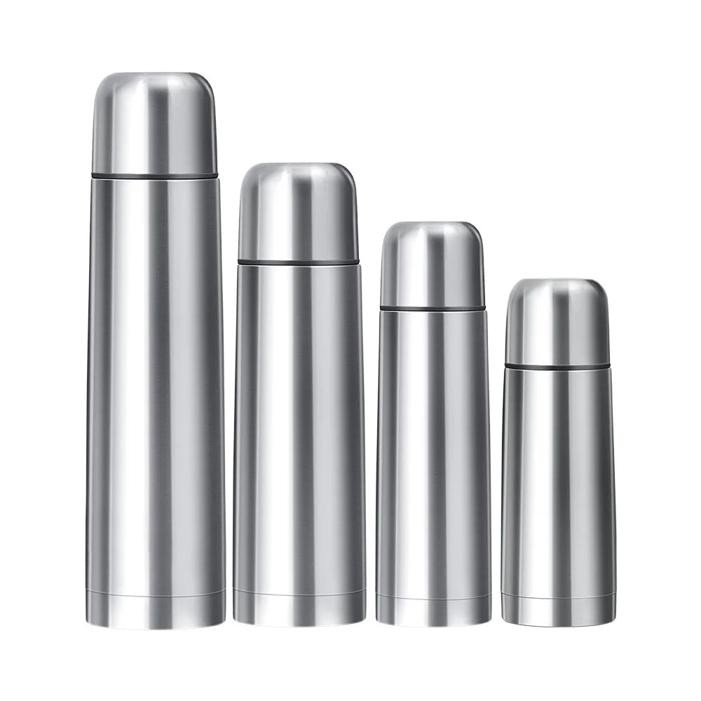Custom Logo 304 Stainless Steel Waterbottle Double Wall Insulated Silver Water Tumbler Thermos Bottle Thermal Flask Water Bottle