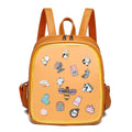 Custom clear PVC Ita Backpack with Pins Display Leather School Vinyl Backpack Custom Design Ita Bag