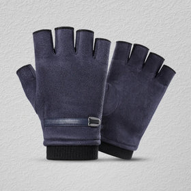 Cold Weather Outdoor Custom Driving Running Cycling Thermal Men Half Finger Winter Gloves