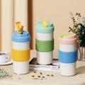 Portable Adult Tea & Coffee Mug Cup Stainless Steel Tumbler with Filter Rope Coffee Thermos Flask Straw for Water Bottle Brewing
