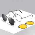 7009 Men Fashion Polarized Magnetic Glasses Custom Logo Square Polarized Magnetic Clip on Sunglasses Optical Glasses Frame