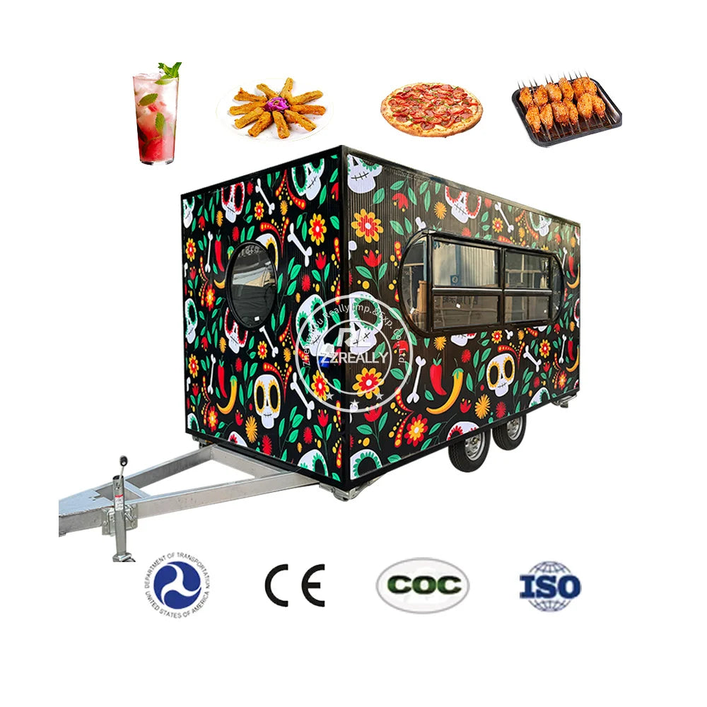 2025 Mobile Food Trucks for Sale Hotdog Food Delivery Cart Support Color Size and Logo Customization Promotion
