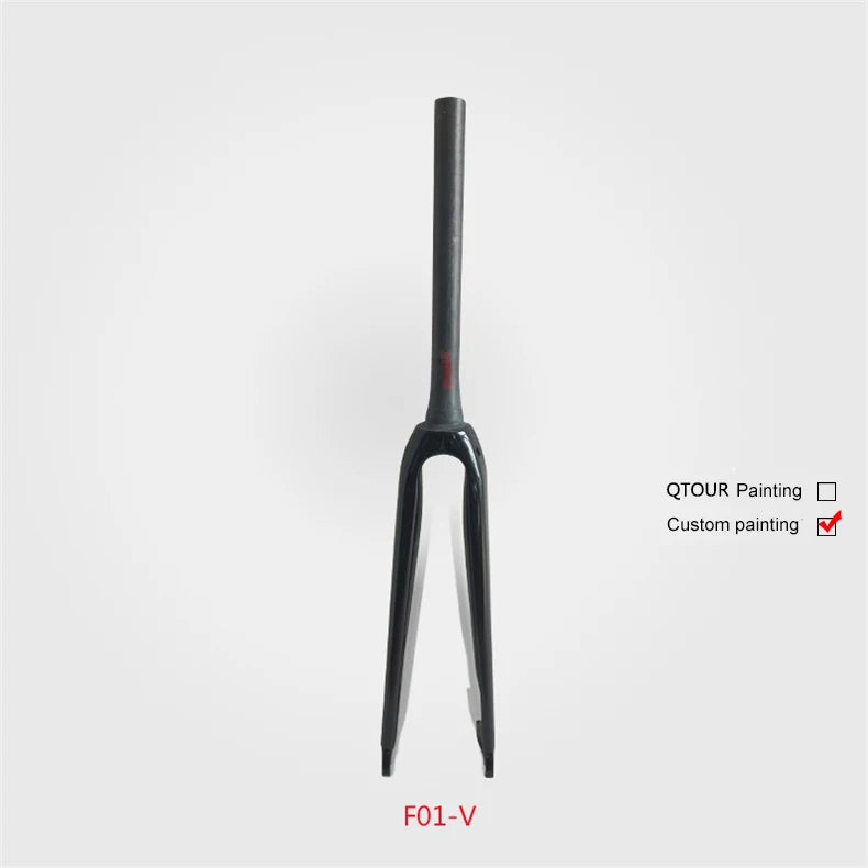NH Carbon Fiber FM01-V Road Bike Fork 700C Quick Release V Brake Barrel Axle Dark Grey Suspension for BMX