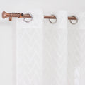 Factory Sale Tulle 100% Polyester Modern Geometric Sheer Curtains Drapes with Pom Pom Cut Design for Living Room Bedroom Window