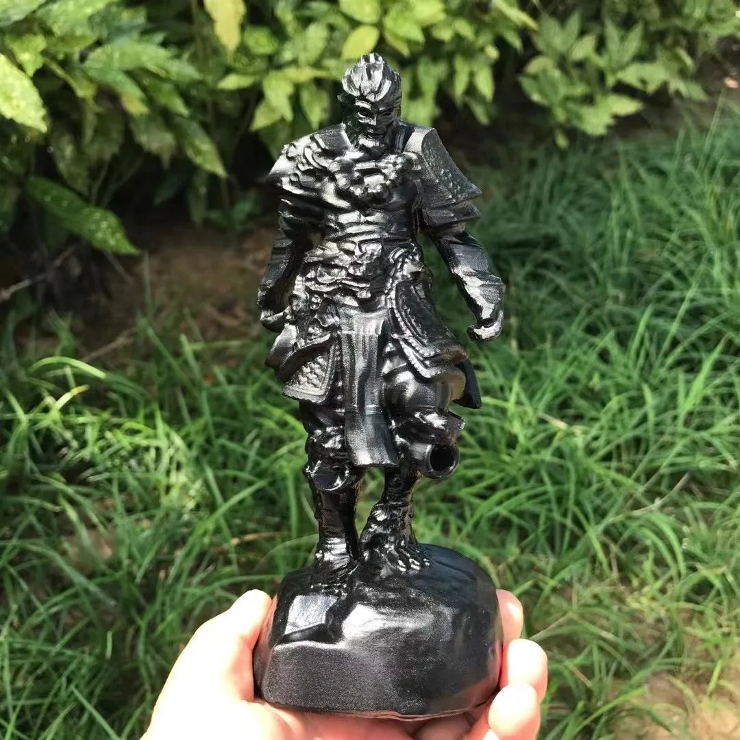 Hot Sales Obsidian Monkey King Carving Latest Design Hand Carved Chinese Myth Crystal Crafted Gift