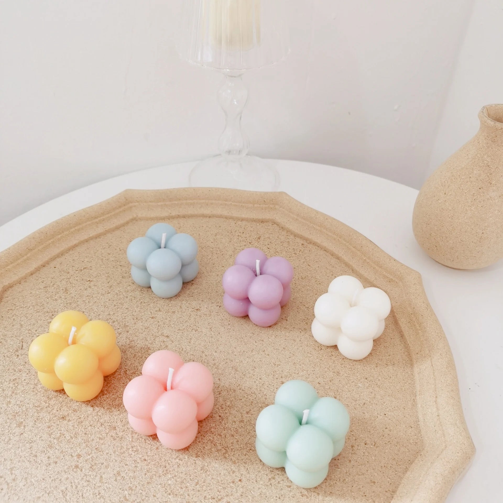 Custom Made Ins Round Ball Magic Cube Bubble Candles Decoration Photography Props Aromatherapy Candle