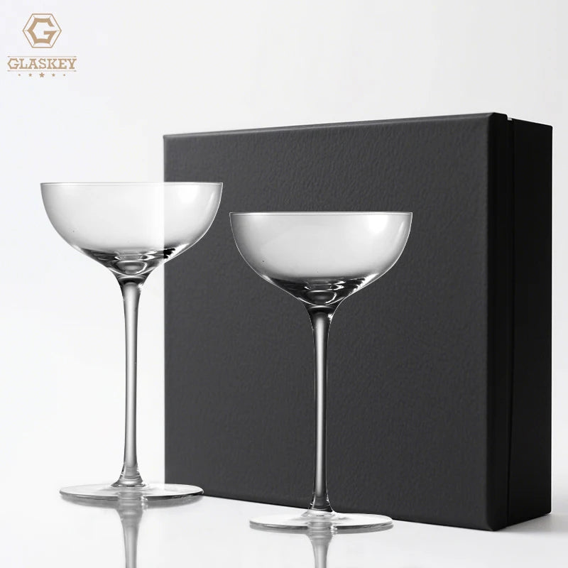 Crystal Thin Glass Champagne Coupe/Cocktail/Moscato Glass Hand Blown Coupetini Glasses for Party Dinner