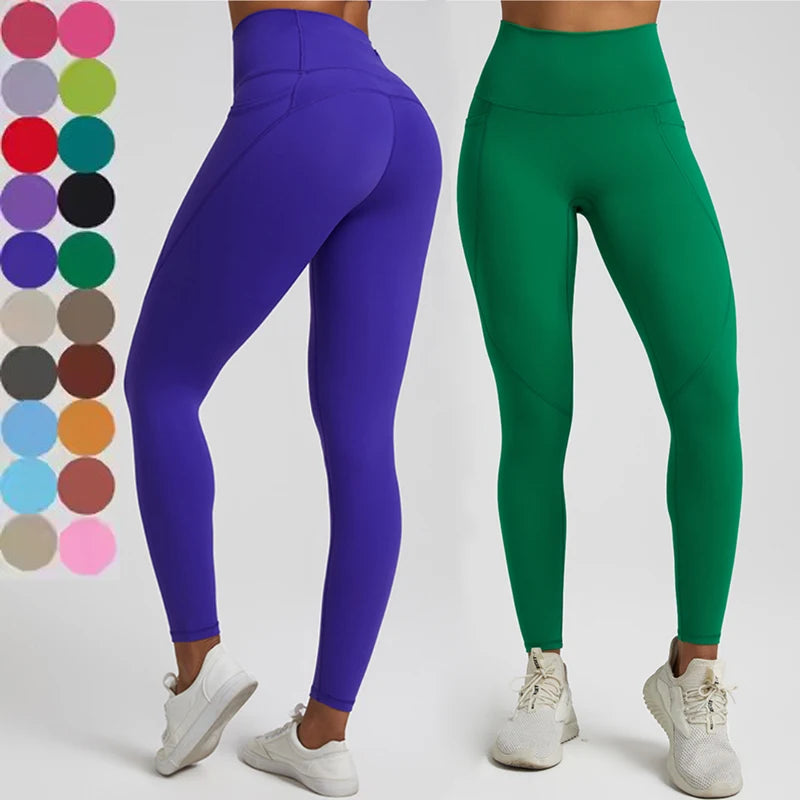 High Quality Women's V Cut High Waisted Tummy Control Elastic Waist Four-Way Stretch Quick Dry Yoga Workout Leggings