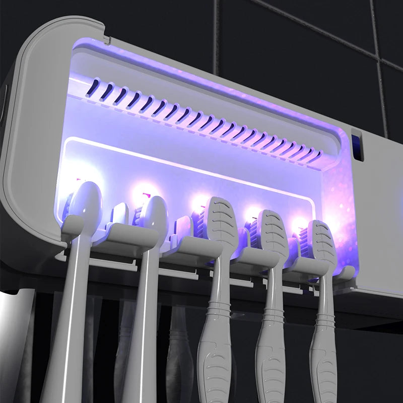 Factory Outlet Plastic Toothpaste Dispenser Smart Magnetic Wall Mounted Toothbrush Holder