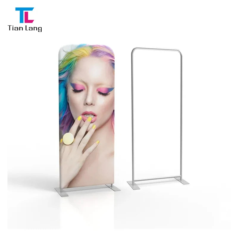 2024 Hotsale Custom 8 ft Portable Trade Show Tension Fabric Pop Stand Tube Backdrop Display Wall Stretch Fabric Display
