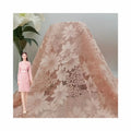 2024 New Fashion Elegant Underwear Lace Fabric Blend Cotton Nylon Pink Floral Jacquard Mesh Lace Fabric for Women's Dress