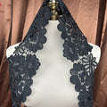 Black Water Soluble Lace Trim Embroidery French Hollow Out Flowers Lace Trim for Weddings Home Decor DIY Craft Garment
