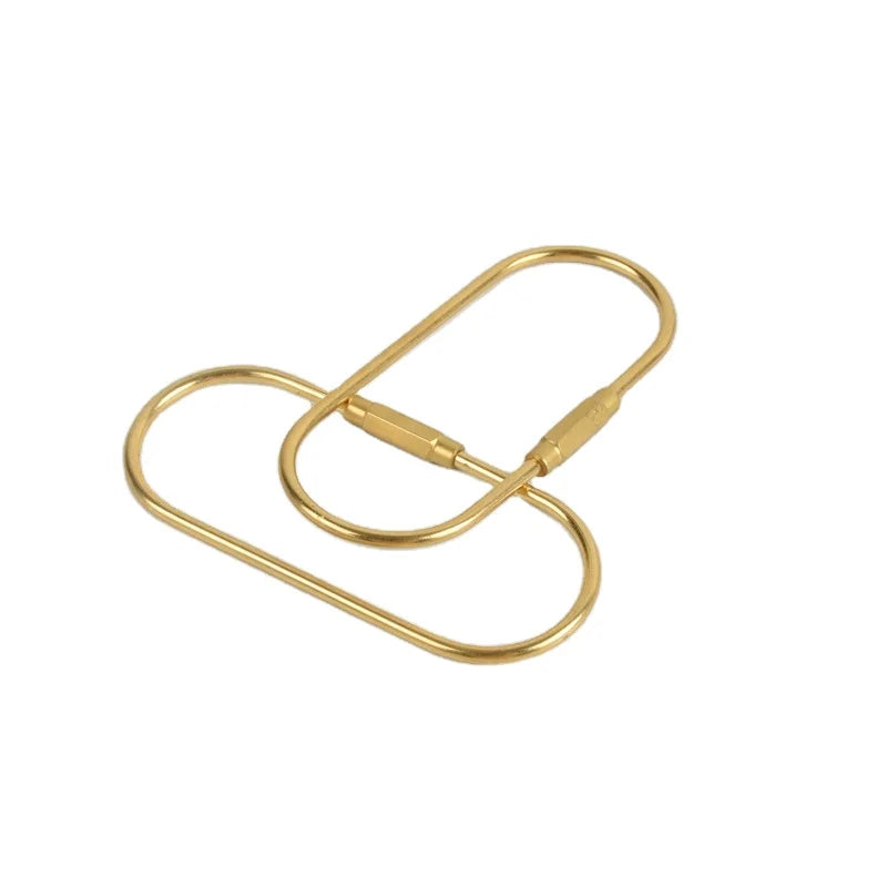 Hot Selling Keychain Screw Solid Brass Oval Screw Locking Carabiner Keyring