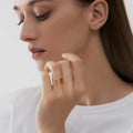 Flower Stainless Steel Open Adjustable Ring Sacred Geometry Aesthetic Rings Jewelry Gift for Girlfriend Wife Mother