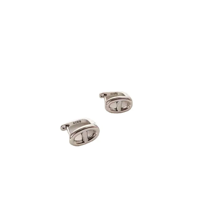 Wholesale 925 Silver Geometric Pig Snout Hoop Earring for Women Fashion Jewelry New Design Hot Sale Earrings
