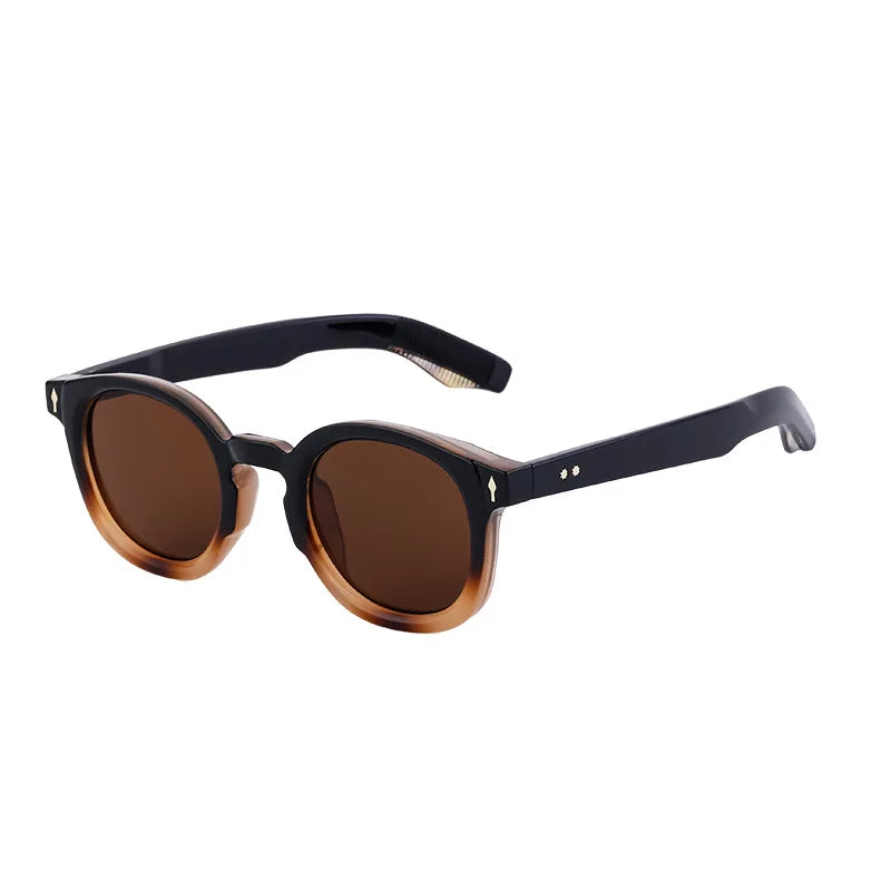 Fashion Ins Round Eyeglasses Frames Uv400 High Quality Oval Luxury Sunglasses Men Women Retro Gafas De Sol Custom logo