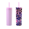 Mikenda BPA Free Cup Plastic 600ml Wholesale Custom Logo Full Printing Plastic Water  Bottle with Lid Straw