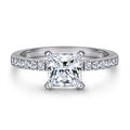 Classic Ring Square Princess Cut CZ 925 Sterling Silver Engagement Wedding Ring Set