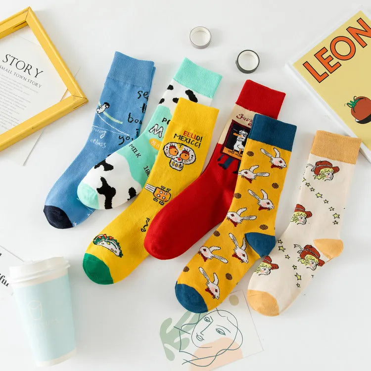 Wholesale Cotton Women Socks Japanese Animals Cute Cartoons Fashion Socks Colorful Design Socks MegaBDM