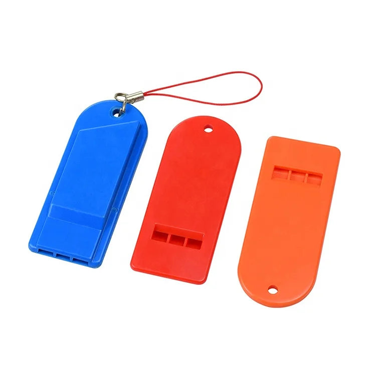 Custom Logo Plastic Outdoor Survival Whistle 3 Frequency Loud Sounds Travel Emergency Whistle