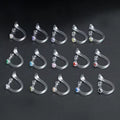 DIY Triangle Round Ear Clips Hypoallergenic Transparent Resin Non-Pierced Clip-On Earrings Rhinestone for Women Fashion Jewelry
