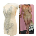 WDP-277 Luxury Heavy Beaded Diamond Paneles Bodice Rhinestone Dress Applique Patches Rhinestone