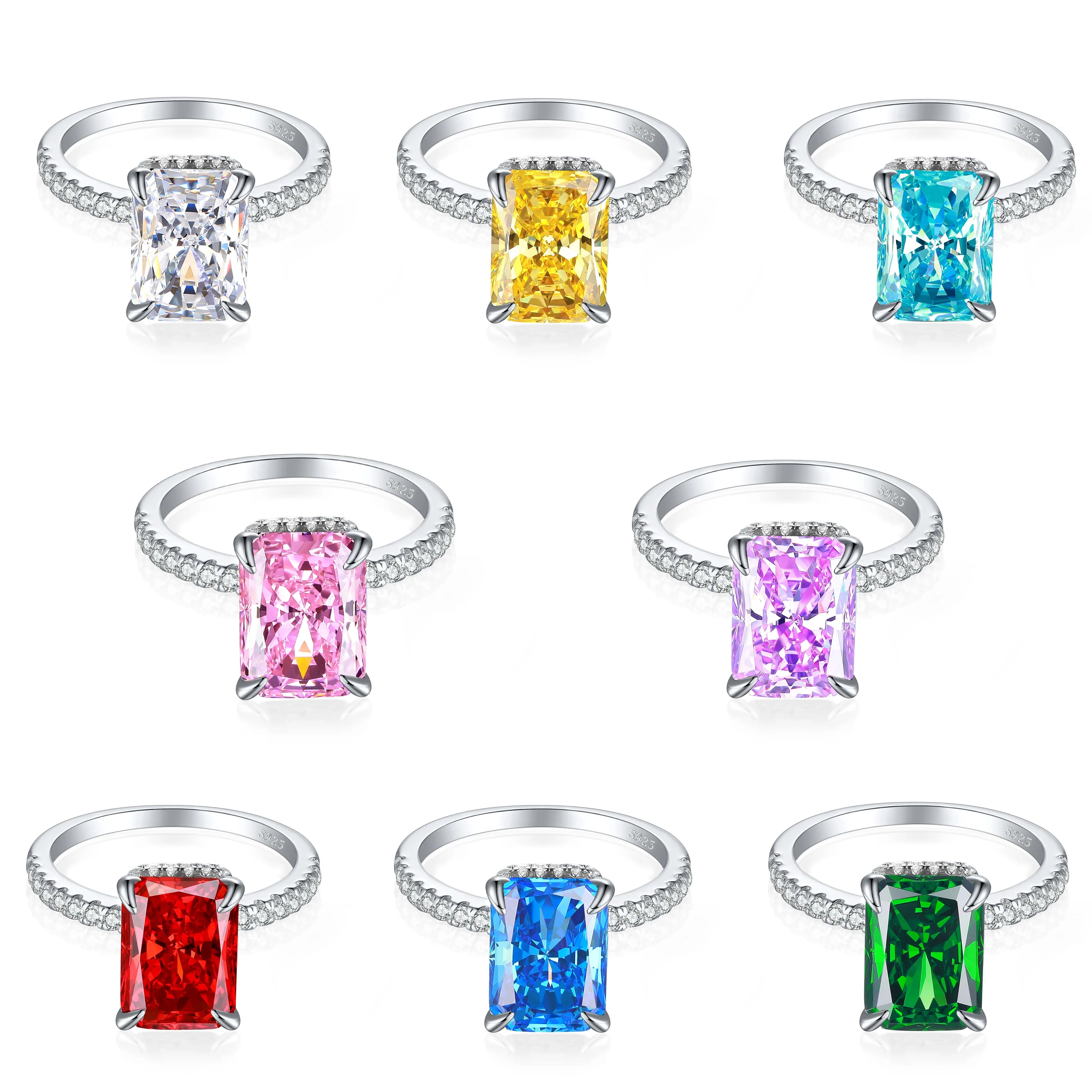 Fine Luxury 925 Sterling Silver Jewelry Ring Zircon for Women Wedding Engagement Manufacturer