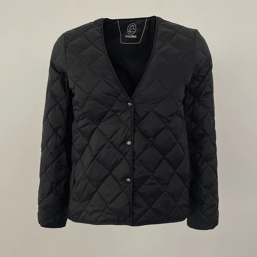 OFTBUY New Korean Style Women's Short Jacket 90% White Duck Down Coat Windproof Warm Down Jacket with Feather Vest