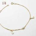 Fashion 18k Gold Jewelry Custom Gem Name Initials Bracelet Custom Letters Gold 18k Real Bracelet Custom Name Bracelet