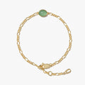 Adjustable 18K Gold Plated Stainless Steel Figaro Chain Jade s Tarnish Free Titanium Steel Agate Charm s