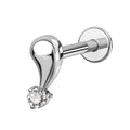 TOPOSH Children's Hypoallergenic Titanium Zircon Flat Back Stud Implant Fit Labret Earrings Engagement Tragus Cartilage Helix