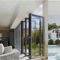 96X96 Patio Doors Glass Exterior Sliding Patio Aluminum Front Doors for Houses Modern Bi Folding Door