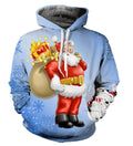 Fitspi Christmas Hoodie Snowman Autumn and Winter Men's Personality Hoodies Christmas Casual Sport Hooded Sweatshirt Coat