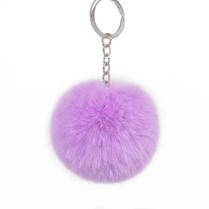 2023  7cm Hot Sale 2.7inch Cheap Personalized Simple Style Fluffy Cute 7cm Faux Fur Pompom Pompon Fur Ball Keychain Key Houlder
