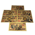 NEW 5 Designs Japanese Classic Manga Bleach Anime 10000 Yen Gold Banknote for Childhood Memory Collection and Gifts