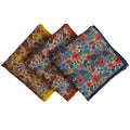 Hand Rolled Wool Custom Print Wholesale Handkerchief Meadow Design Pocket Squares for Men