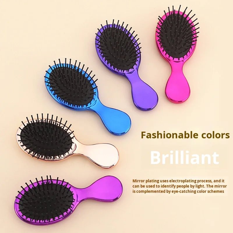 Cartoon Mini Air Cushion Comb New Electroplated Household Portable Hairdressing Comb for Children Scalp Massage & Hair Smoothing