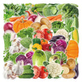 50PCS Waterproof Unfading PET Transparent realistic vegetable sticker