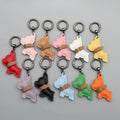 New French Bulldog PU Leather Keychain Punk Puppy Keychain Cute Cartoon Bag Pendant Luxury Puppy Car Leather Keychain Wholesale