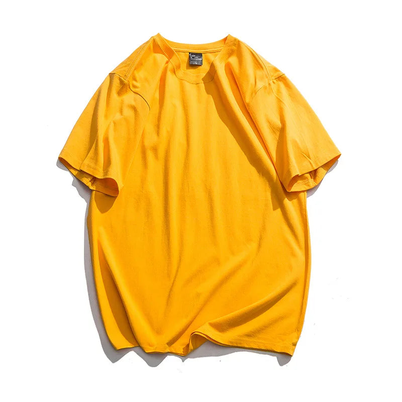 Custom Logo Men's Short-Sleeved T-shirt Summer Solid Color Loose T-shirt Round Neck Blank All-match Shirt