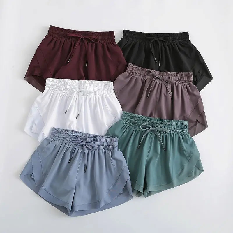Mesh Lace Drawstring Waist Women Outdoor Quick Dry Women Biker Shorts Running Golf Tennis With Pockets