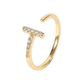 Finger Rings Minimalist Sterling Silver 925 Women Jewelry Zircon Adjustable Gold Plated Ring