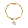 Crystal Gangle Charm Bangles Customized Cable Wire Bangle Stainless Steel Jewelry Gold Plated Charm Bracelet