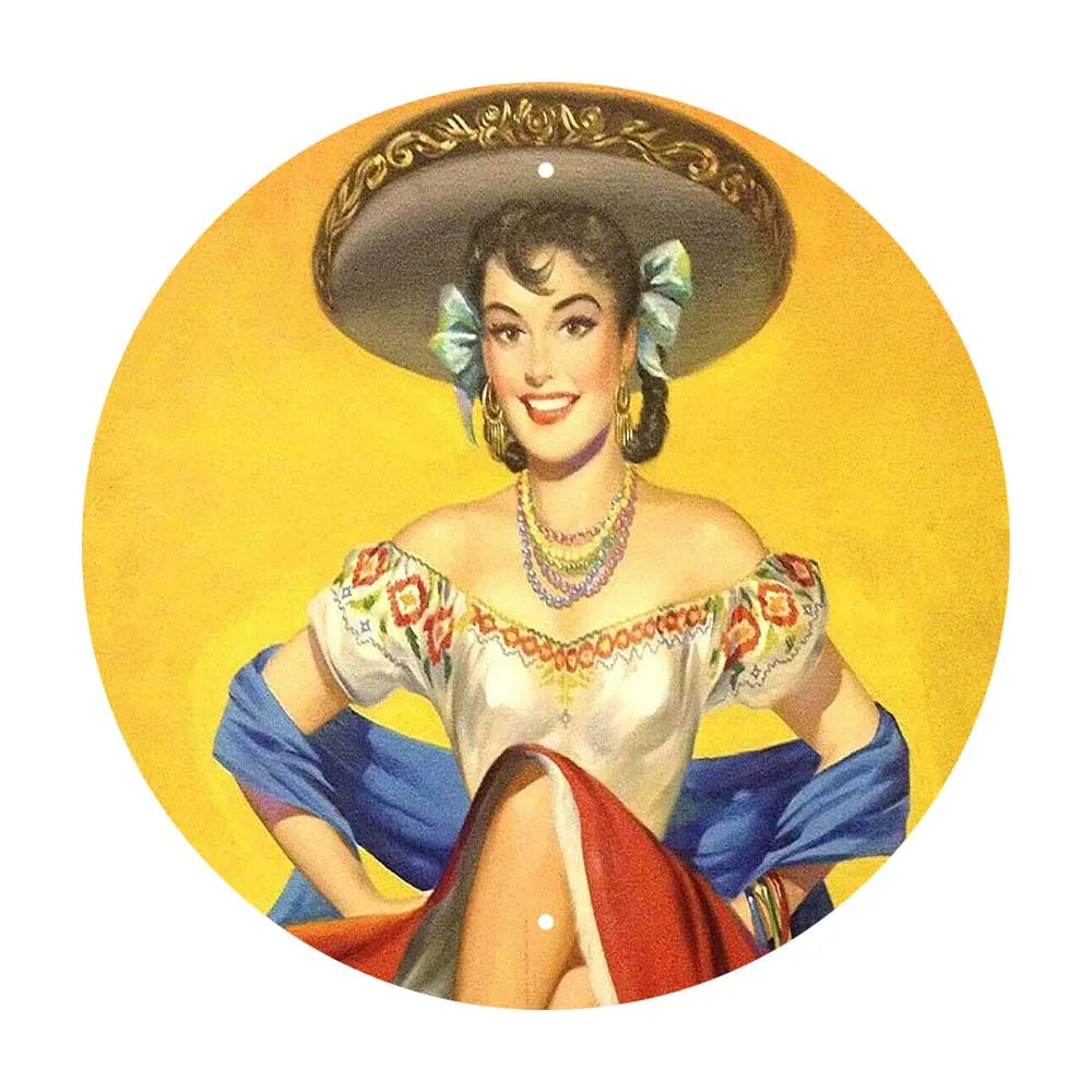 Hot Sale Antique Vintage Metal Tin Sign Wall Decoration Customized Round 30cm Metal Poster Funny Home Decor Metal Plaque Sign