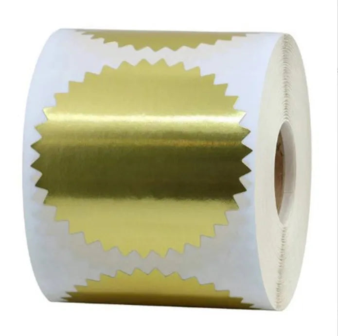 500Pcs/Rolls 2 Inch Round Serrated Edge Stickers Envelopes Christmas Certificate Wafer Embossing Seal Labels
