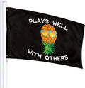 3 X5 Ft Durable 100% Polyester Upside Down Pineapple Garden Flag for Yard Outdoor and Indoor Decoration