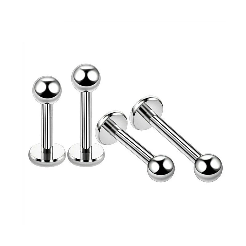 G23 Titanium External Thread Lip Ring ASTM F136 Round Ball Earrings Fashion Women's Lip Ear Bone Body Piercing Accessories