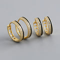 High Quality New Design 925 Sterling Silver CZ Enamel Charm Hoop Drop S925 Earrings for Girl Women Gift EH1416