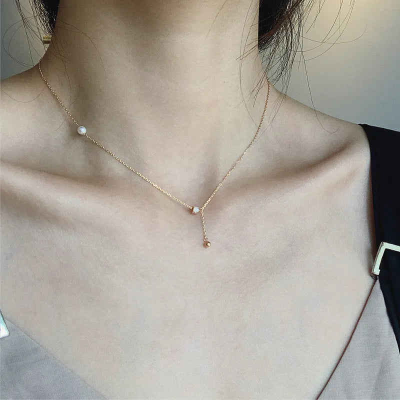 Rainbowking Luxury 14k Gold Chain Pearl Pendant Necklace Custom Silver 925 Sets for Women Ladies Collana 14k Gold Plated Jewelry